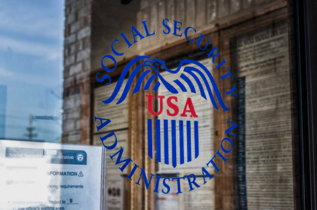 Social Security Administration office front window